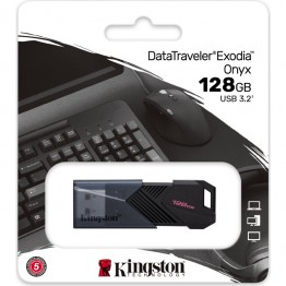 Stick memorie USB Kingston DataTraveler Exodia Onyx, 128 GB, USB 3.2